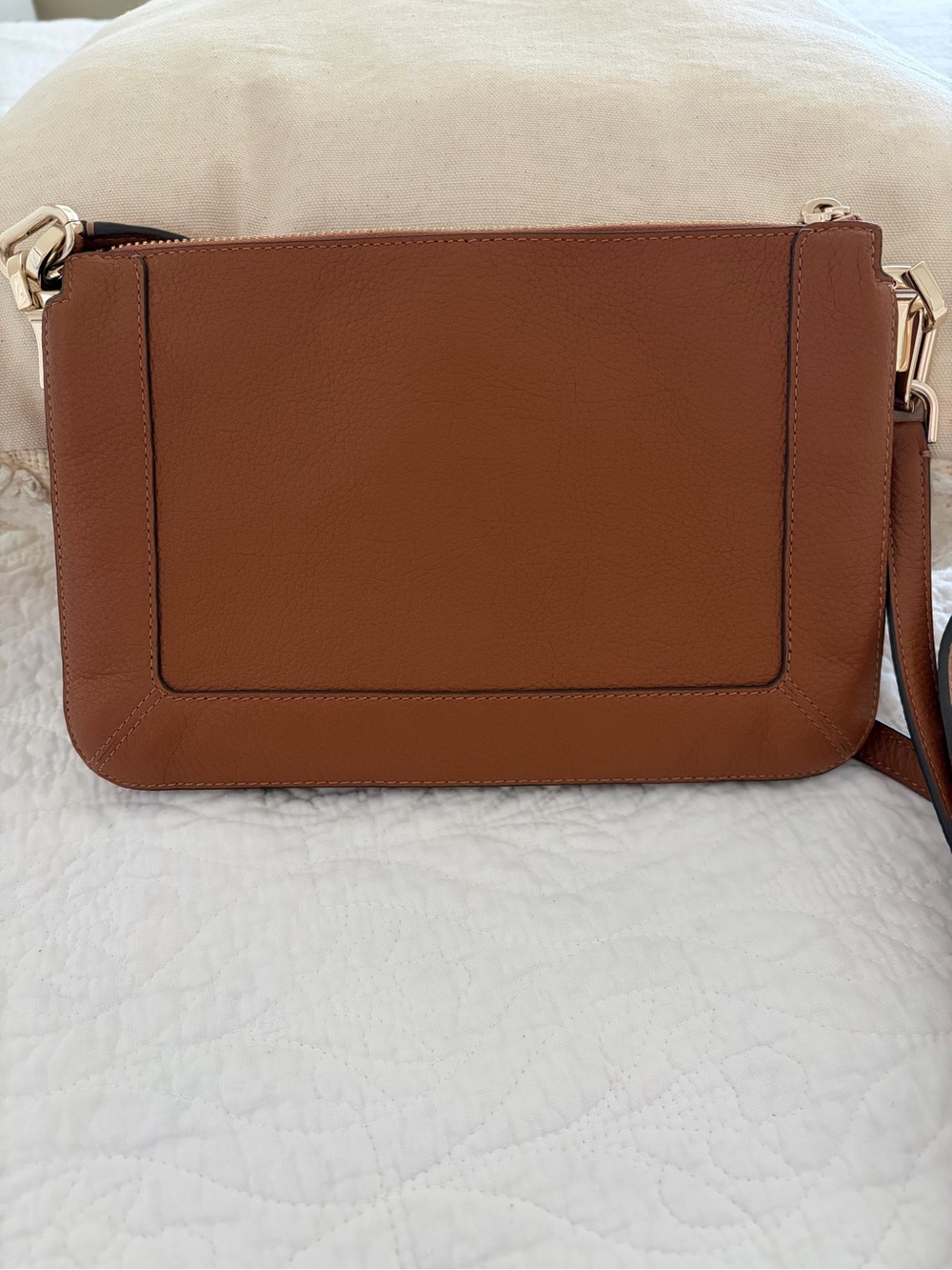 Kate Spade Lena Leather Crossbody Bag in Cognac Brown - Picture 2 of 11